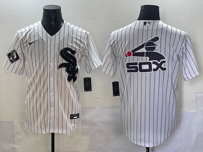 Men 2025 Chicago White Sox Blank White Stripe Game Nike MLB Jersey style 6